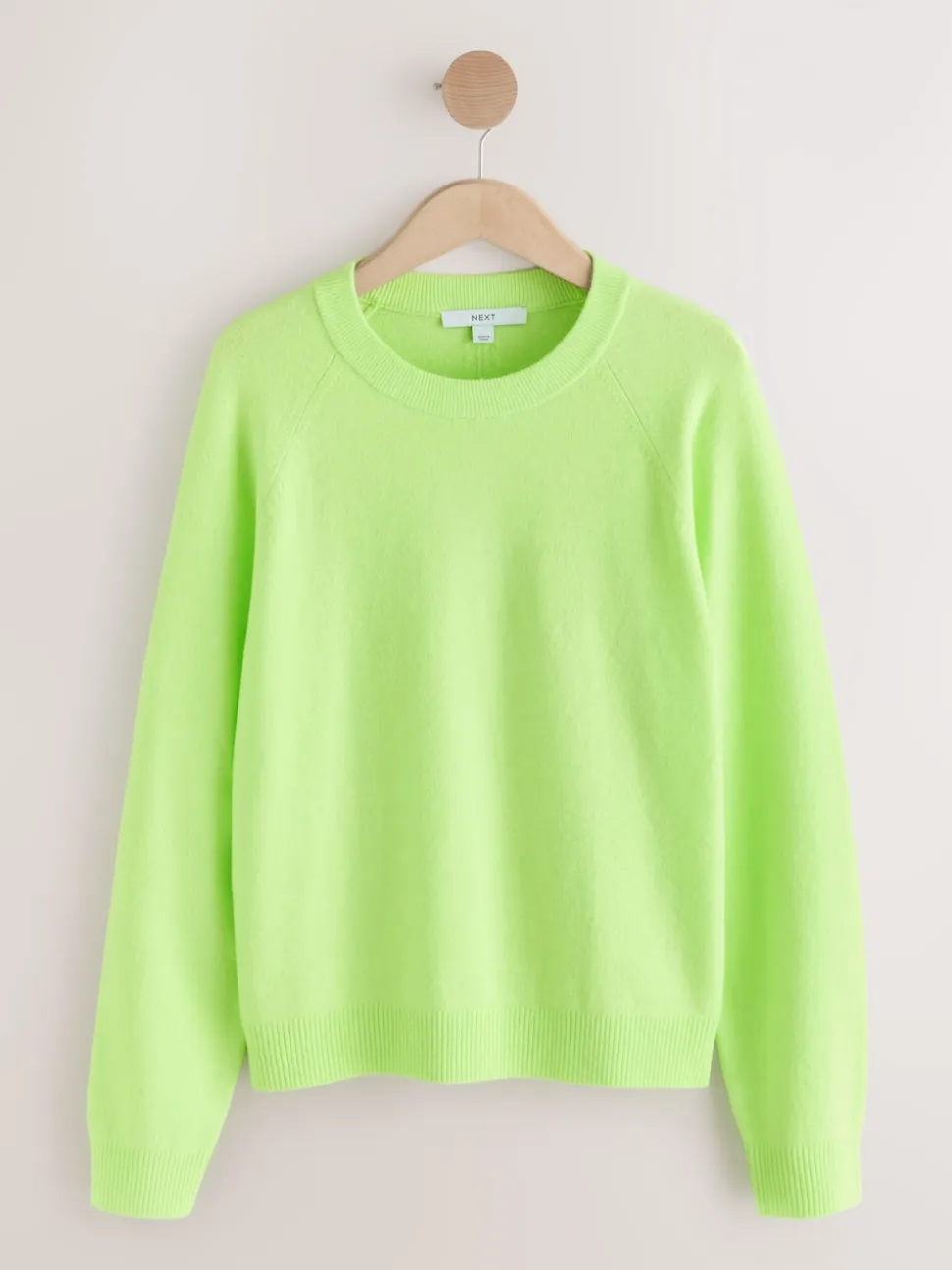 Fluro Vert - Pull super doux à manches longues à col rond