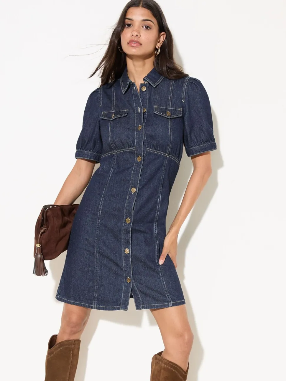 Friends Like These robe courte Denim à coutures