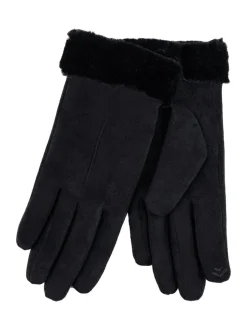 Gants d’hiver Totes Isotoner en daim à un point pour femme avec poignets en fausse fourrure