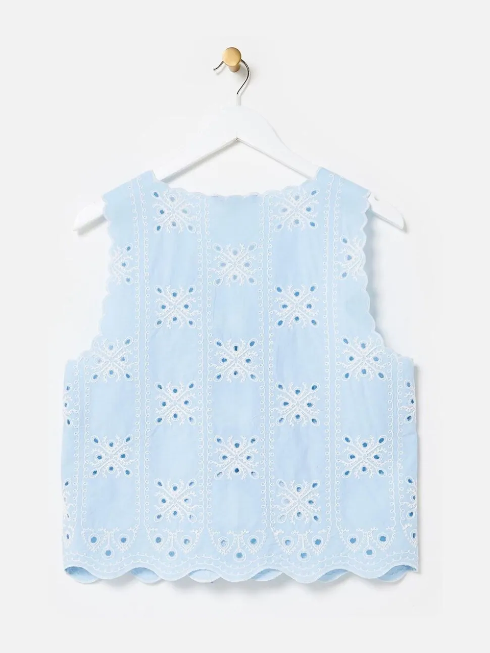 Gilet Oliver Bonas Light Broderie festonné à nouer sur le devant