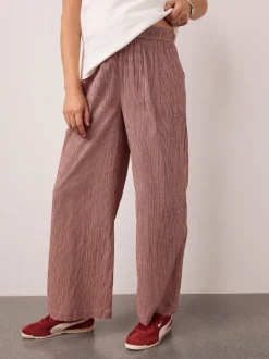 Gingham rouge - Pantalons de maternité à jambes larges