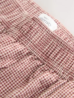 Gingham rouge - Pantalons de maternité à jambes larges