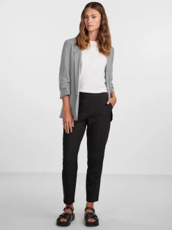 Gris - Blazer PIECES à manches froncées