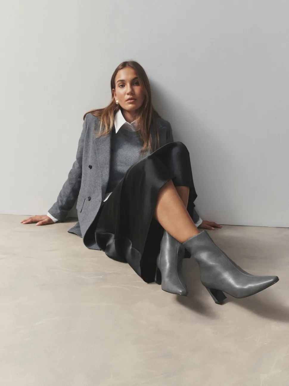 Gris - Bottines à talons Forever Comfort® avec bout ciselé