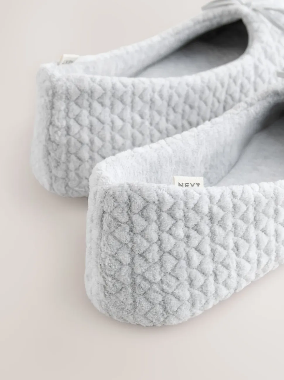 Gris - Chaussons Ballerine cœur