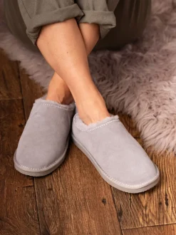 Gris - Chaussons d’hiver Lakeland Leather Sabot en peau de mouton pour femme