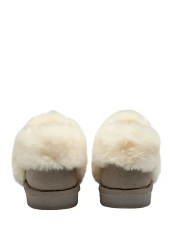Gris - Chaussons Dunlop pleins à col en faux daim