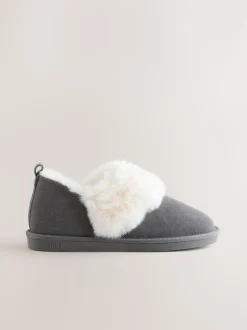 Gris - Chaussons en daim