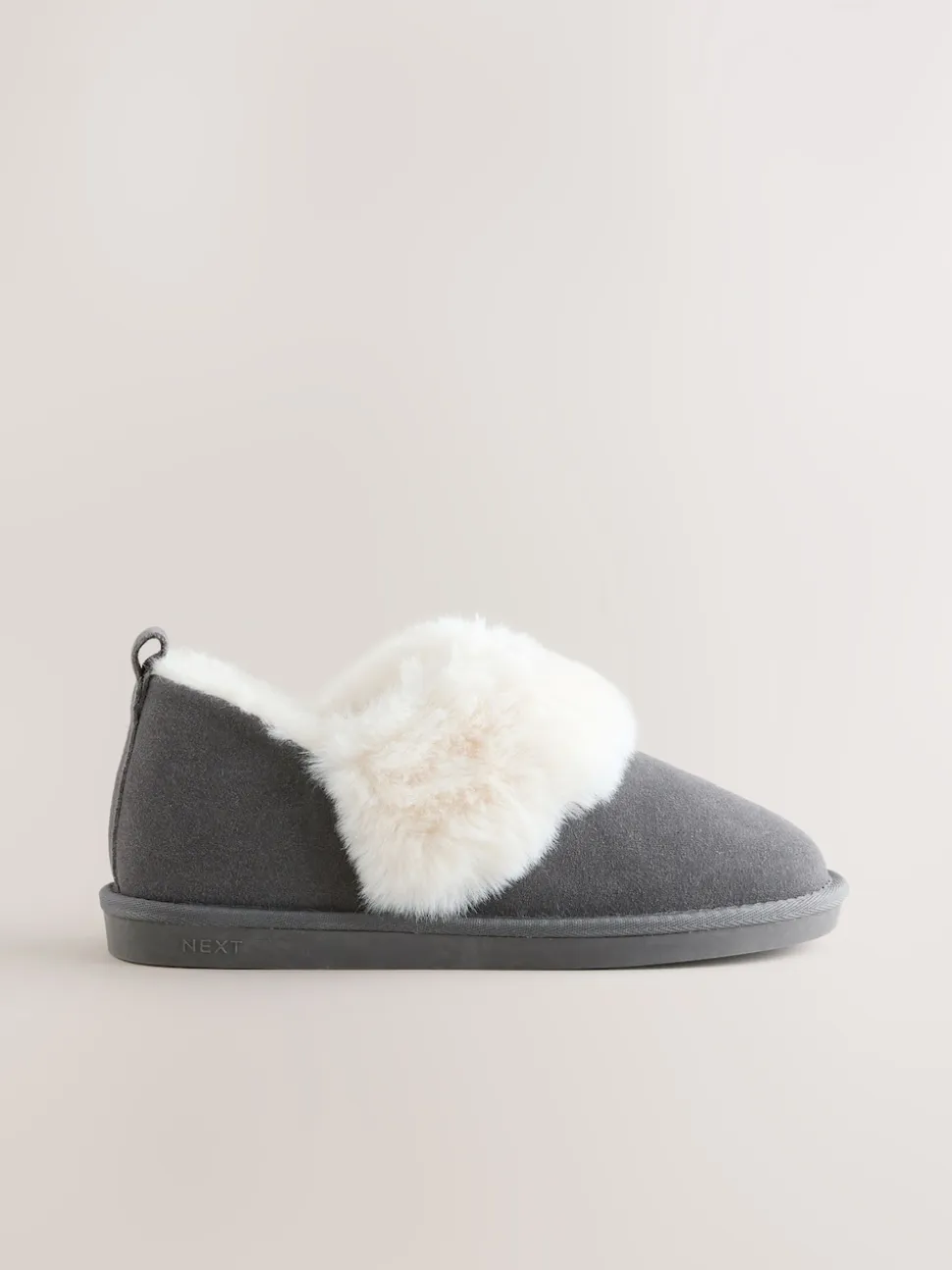 Gris - Chaussons en daim