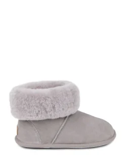 Gris - Chaussons Just Sheepskin Albery en peau de mouton pour femme