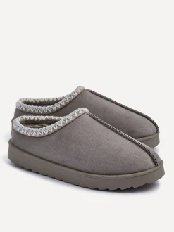 Gris - Chaussons Linzi Tana en faux daim à enfiler