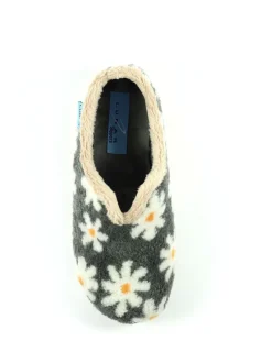 Gris - Chaussons Lunar pour femme à fleurs