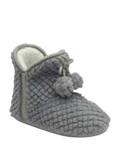 Gris - Dunlop Chaussons bottines gaufrés pour femme