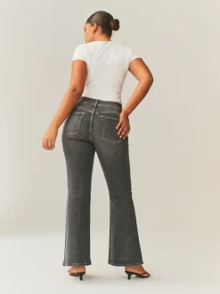 Gris - Jean évasé Extensible taille haute Hourglass