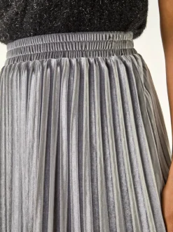 Gris - Jupes Roman Velvet plissées mi-longues