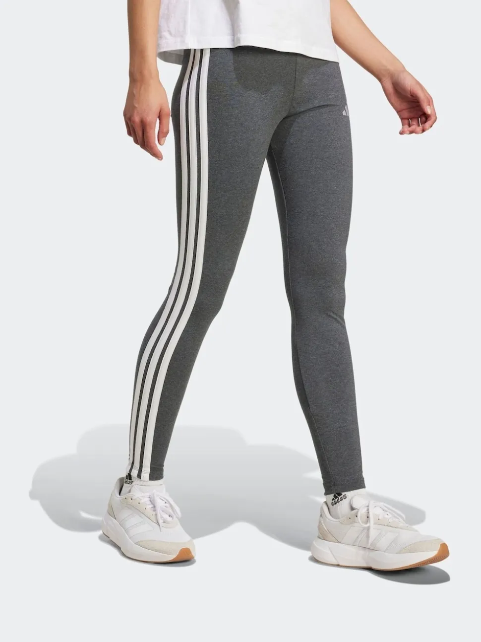 Gris - Leggings adidas Essentials en coton à 3 bandes