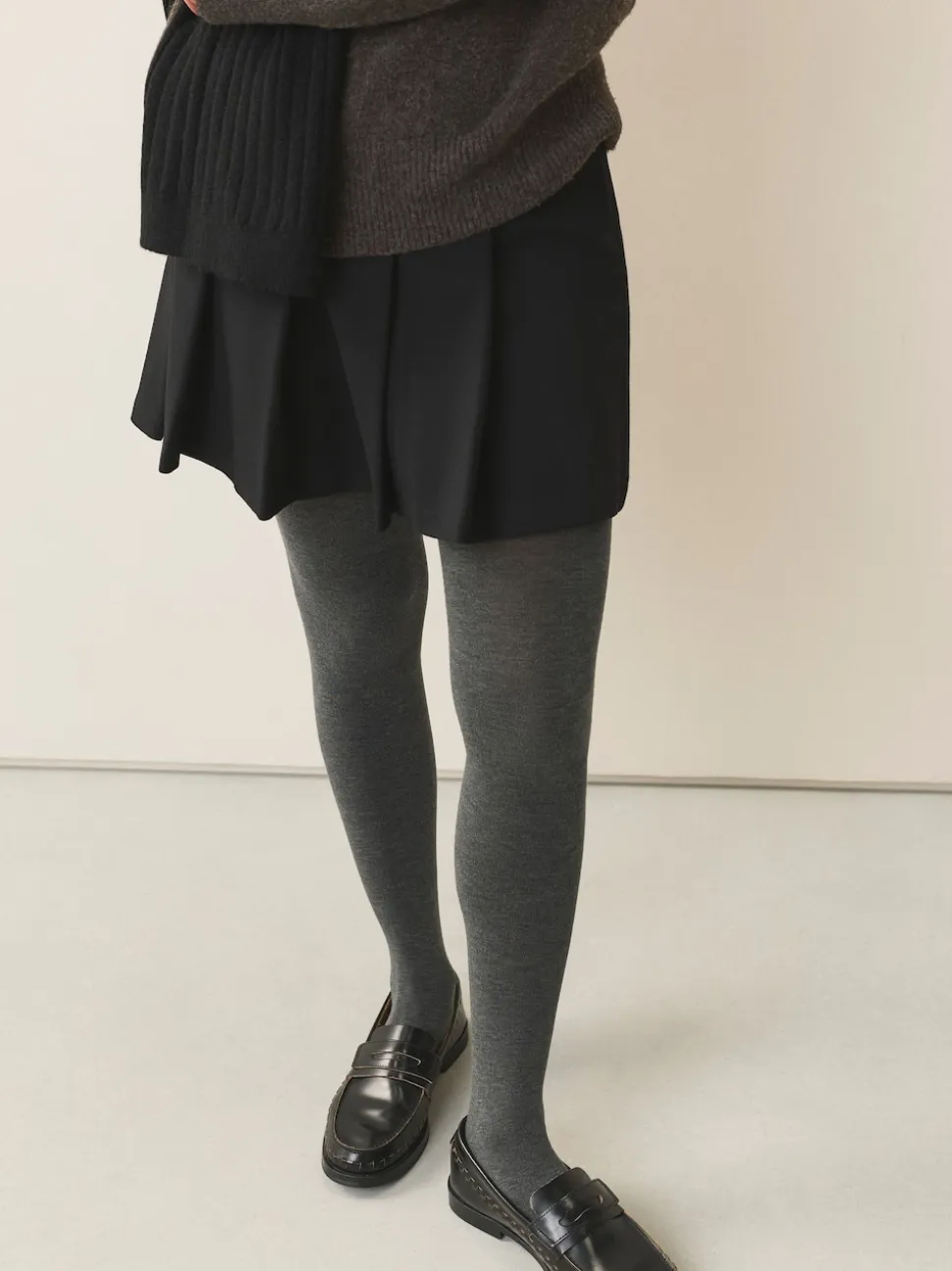Gris - Lot de 2 collants en maille à poignée chaude