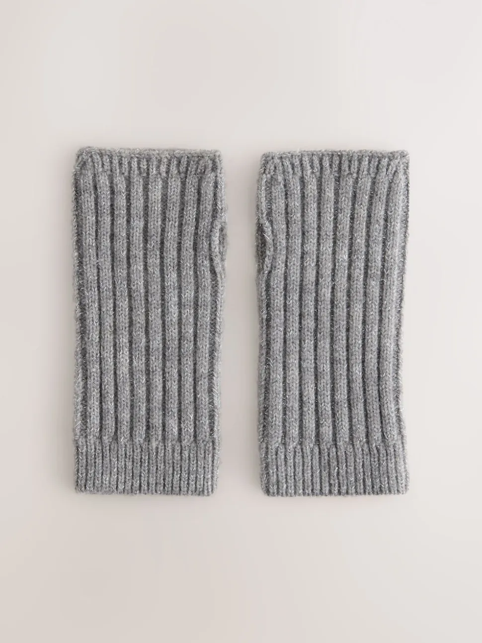 Gris - Lot de 1 gants chauffe-mains côtelés
