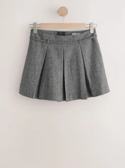 Gris - Mini-jupe kilt en laine