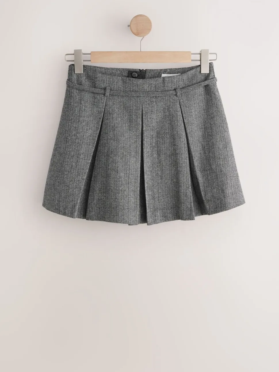 Gris - Mini-jupe kilt en laine