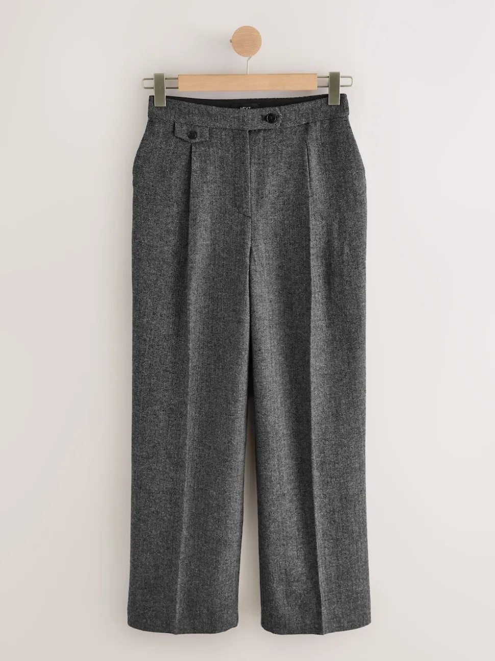 Gris - N. Premium Pantalons Plissé Jambe large en laine