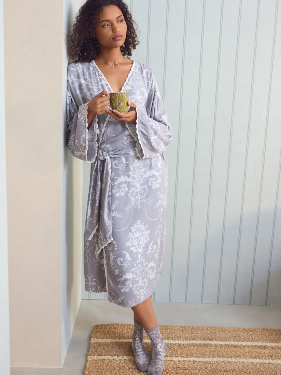 Gris - Peignoir Laura Ashley Josette