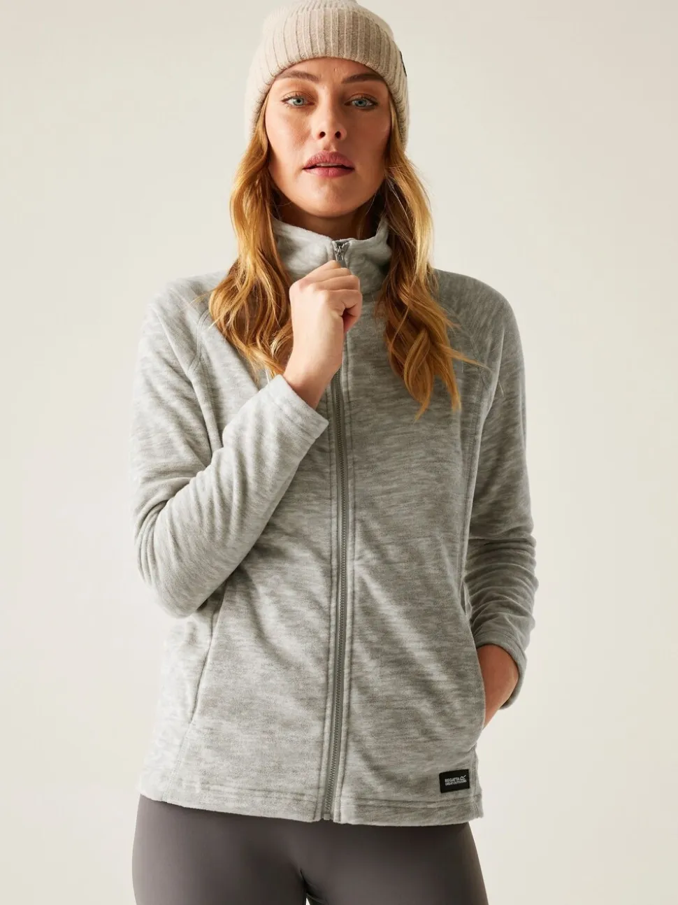 Gris - Polaire Regatta Mayse zippée en tissu chiné