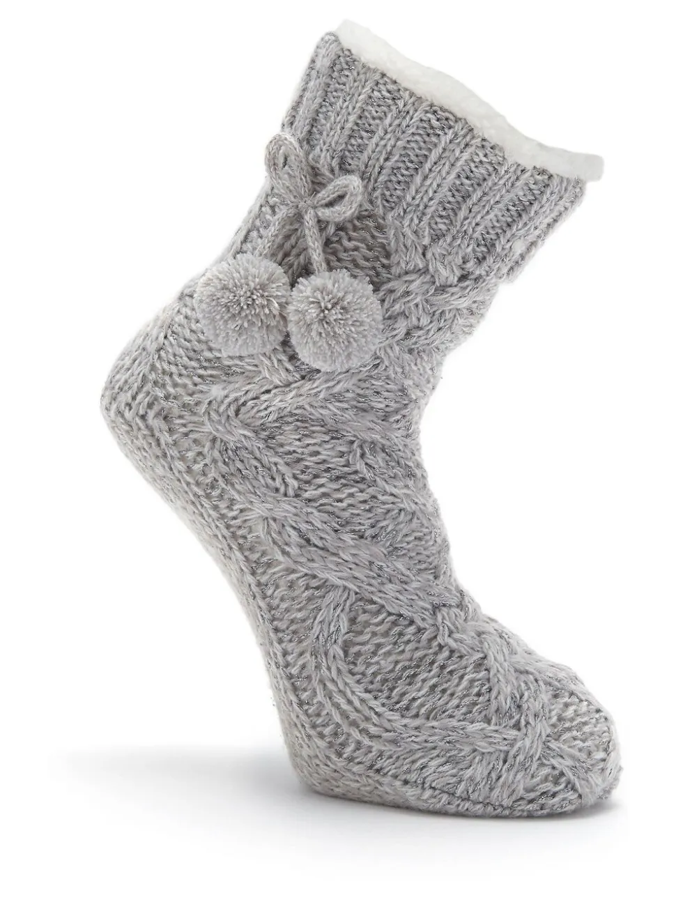 Gris - Pour Moi chaussettes douillettes en maille torsadée