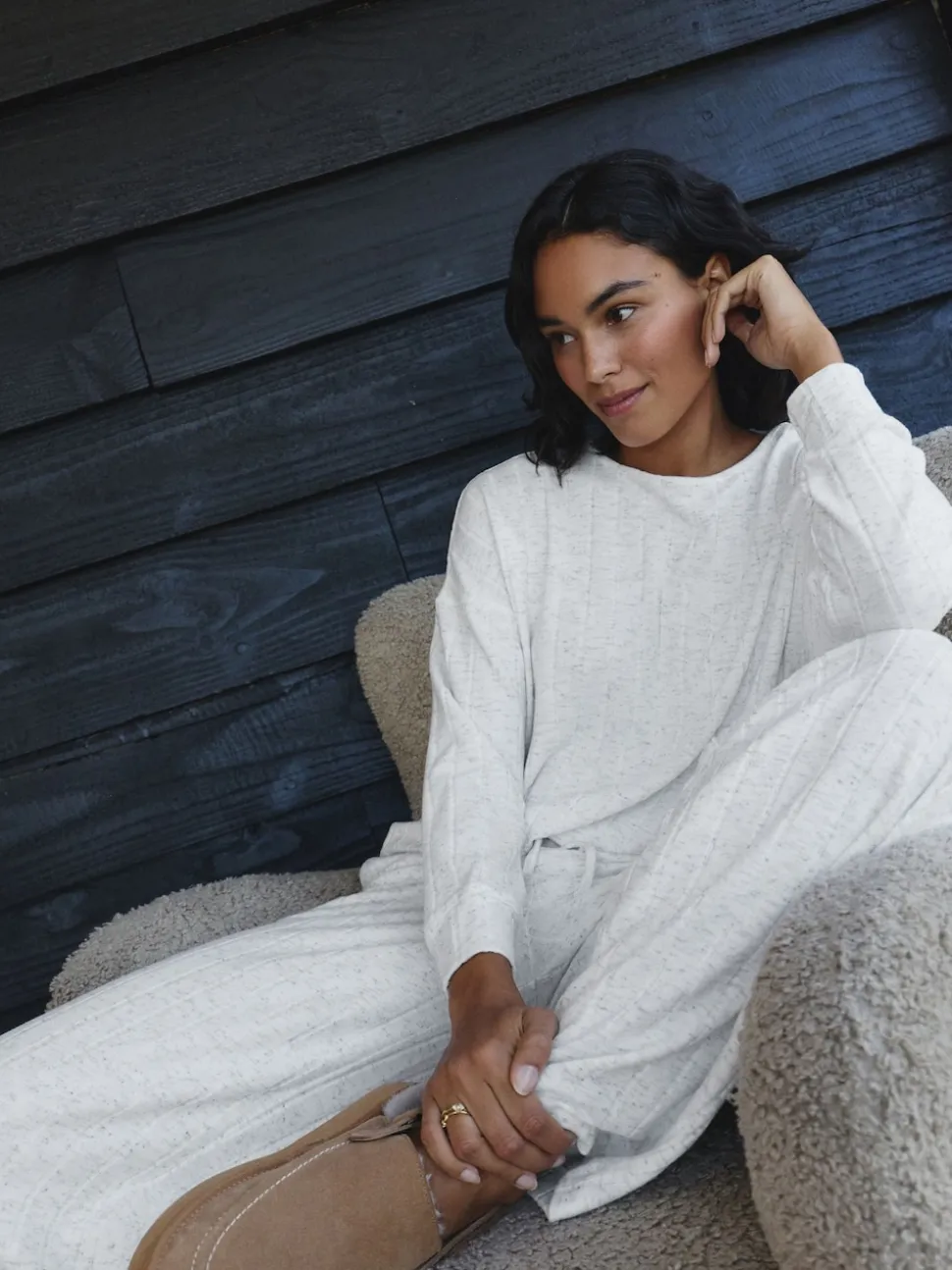 Gris - Pyjama confortable à manches longues