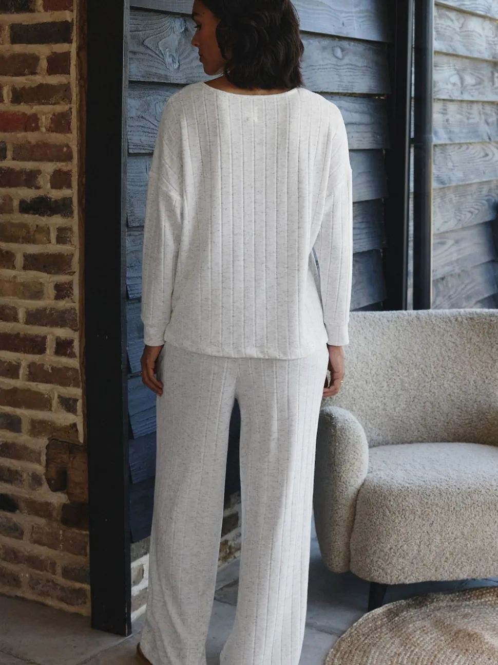 Gris - Pyjama confortable à manches longues