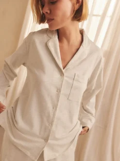 Gris - Pyjama en jersey boutonné