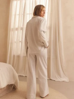 Gris - Pyjama en jersey boutonné