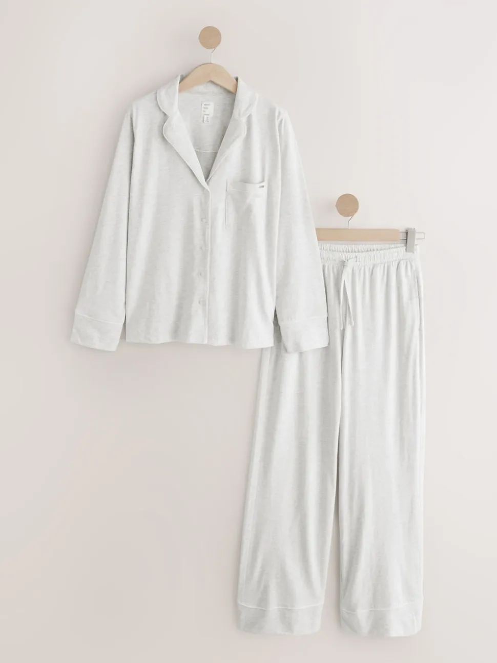 Gris - Pyjama en jersey boutonné