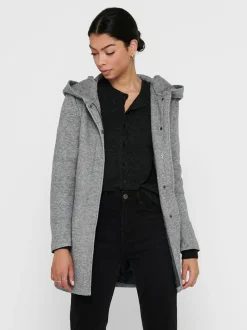 Gris - SEULEMENT Manteau intelligent à capuche