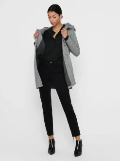 Gris - SEULEMENT Manteau intelligent à capuche