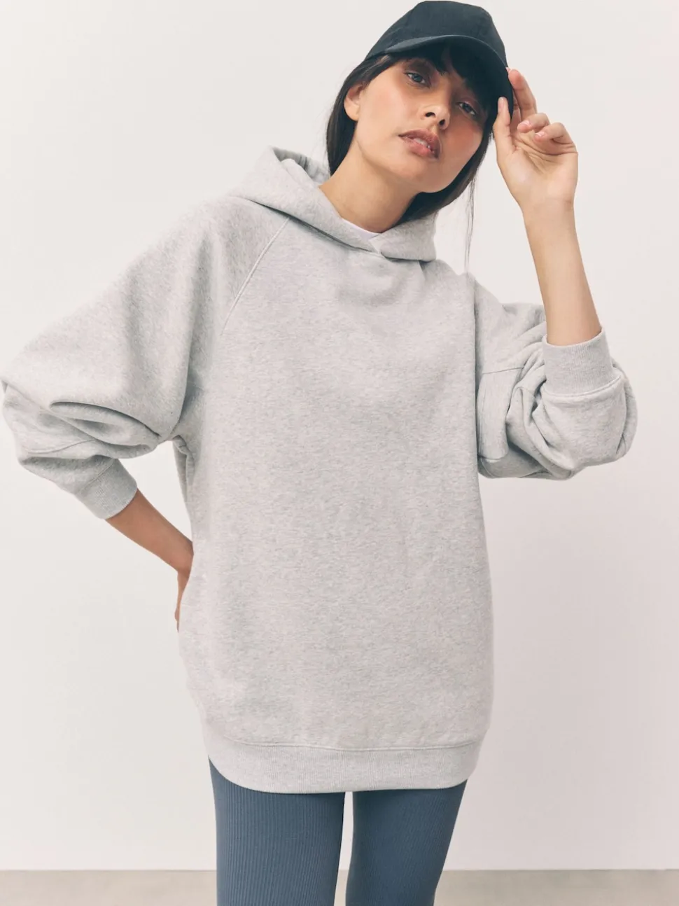 Gris - Sweat à capuche long épais décontracté