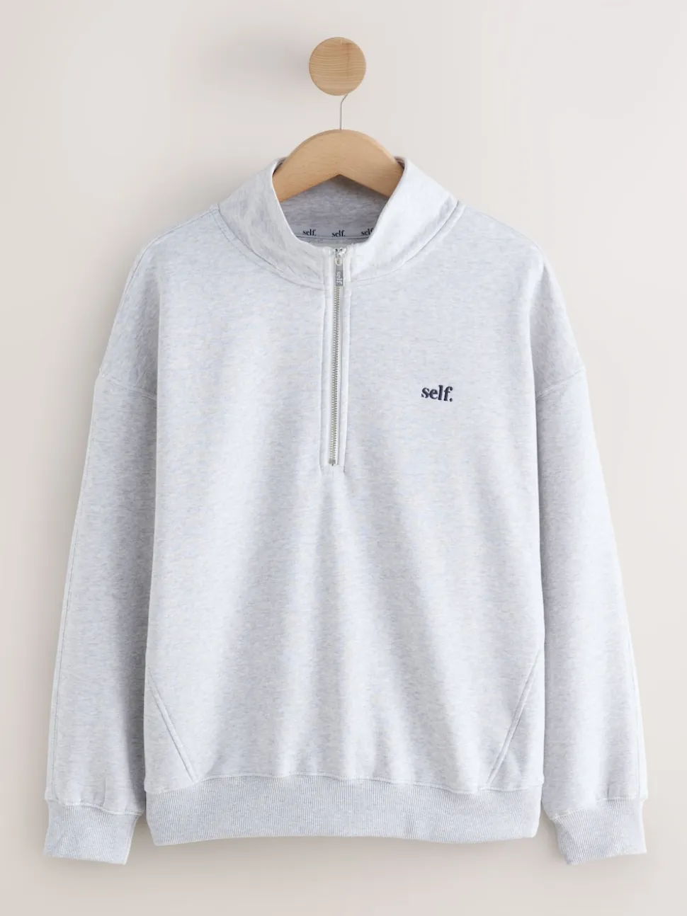 Gris - Sweat à col zippé