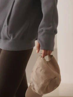 Gris - Sweat-shirt à capuche long actif à coutures apparentes ultra-doux avec poches