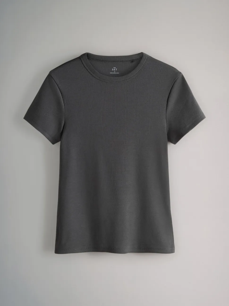 Gris - The Set lot de 5 t-shirts côtelés à manches courtes
