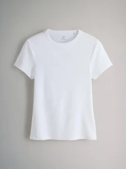 Gris - The Set lot de 5 t-shirts côtelés à manches courtes