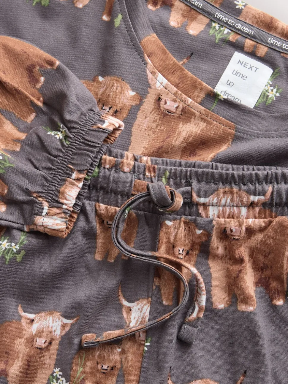 Gris anthracite Hamish the Highland Cow - Pyjama à manches longues