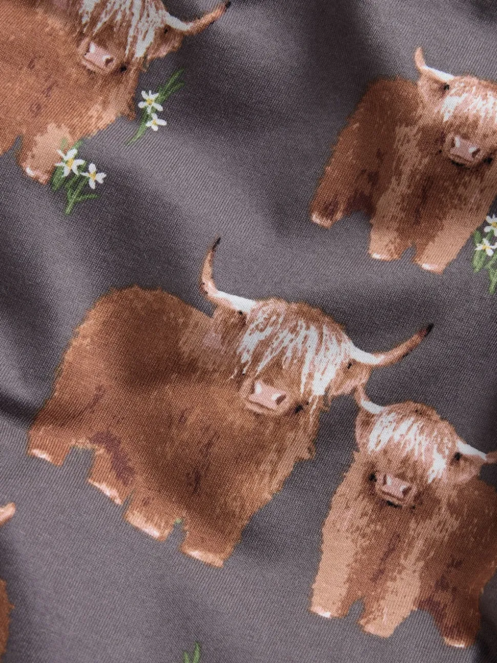 Gris anthracite Hamish the Highland Cow - Pyjama à manches longues