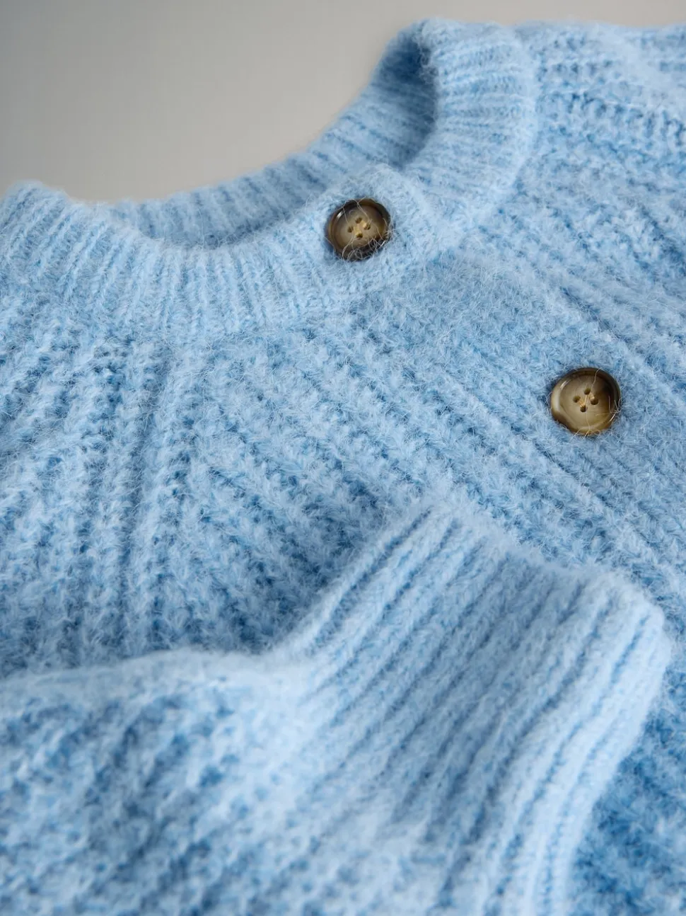 Gris chiné/bleu clair - The Set lot de 2 cardigans côtelés en maille épaisse