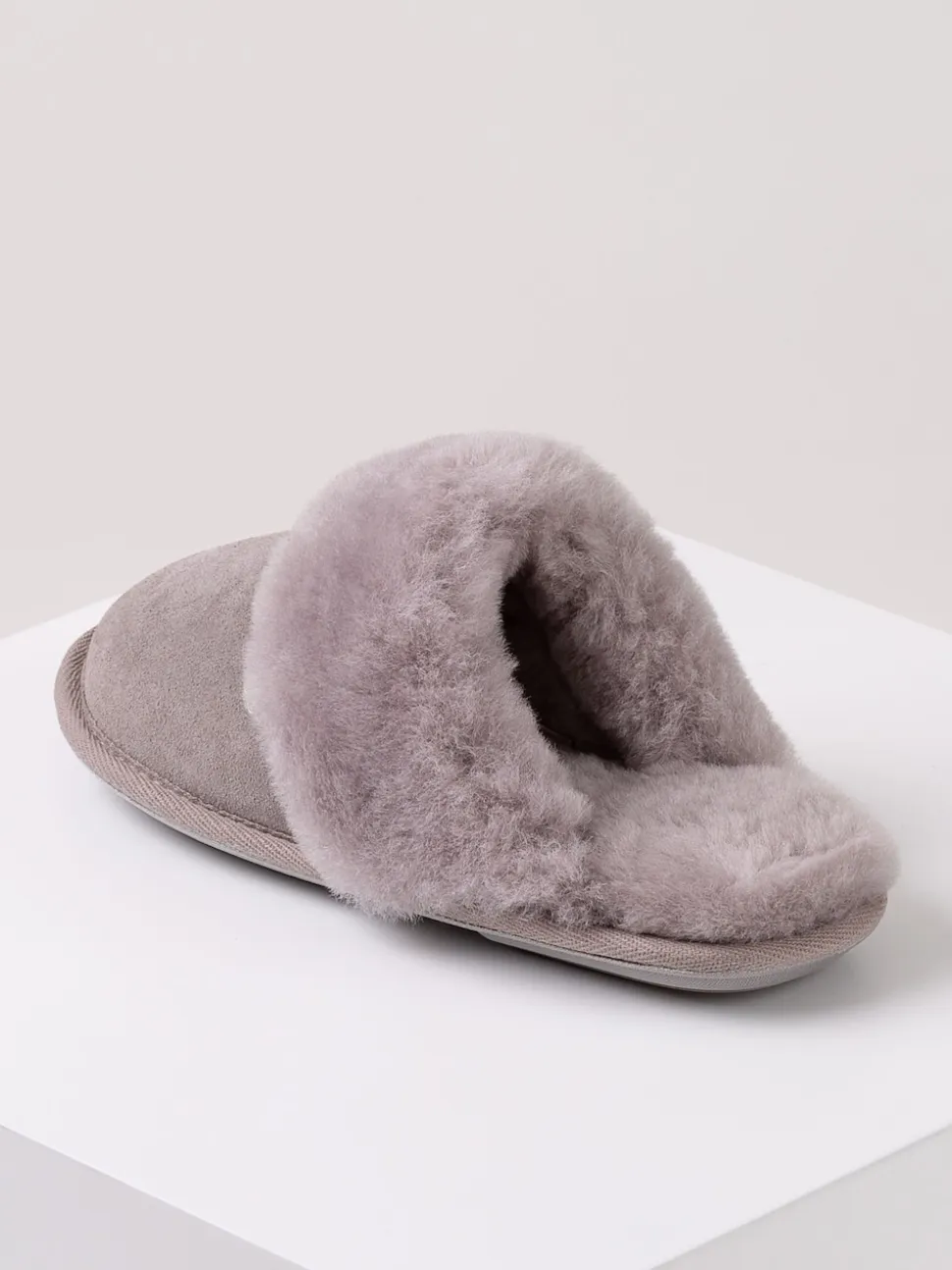 Gris clair - Chaussons Just Sheepskin Duchess femme en peau de mouton