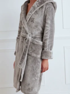 Gris de charbon de bois - Peignoir Chelsea Peers en polaire