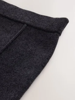 Gris de charbon de bois - Jupe courte coordonnée en chenille à coutures