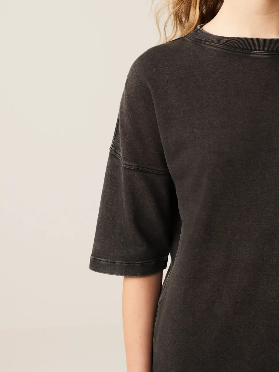 Gris de charbon de bois - T-shirt long épais décontracté