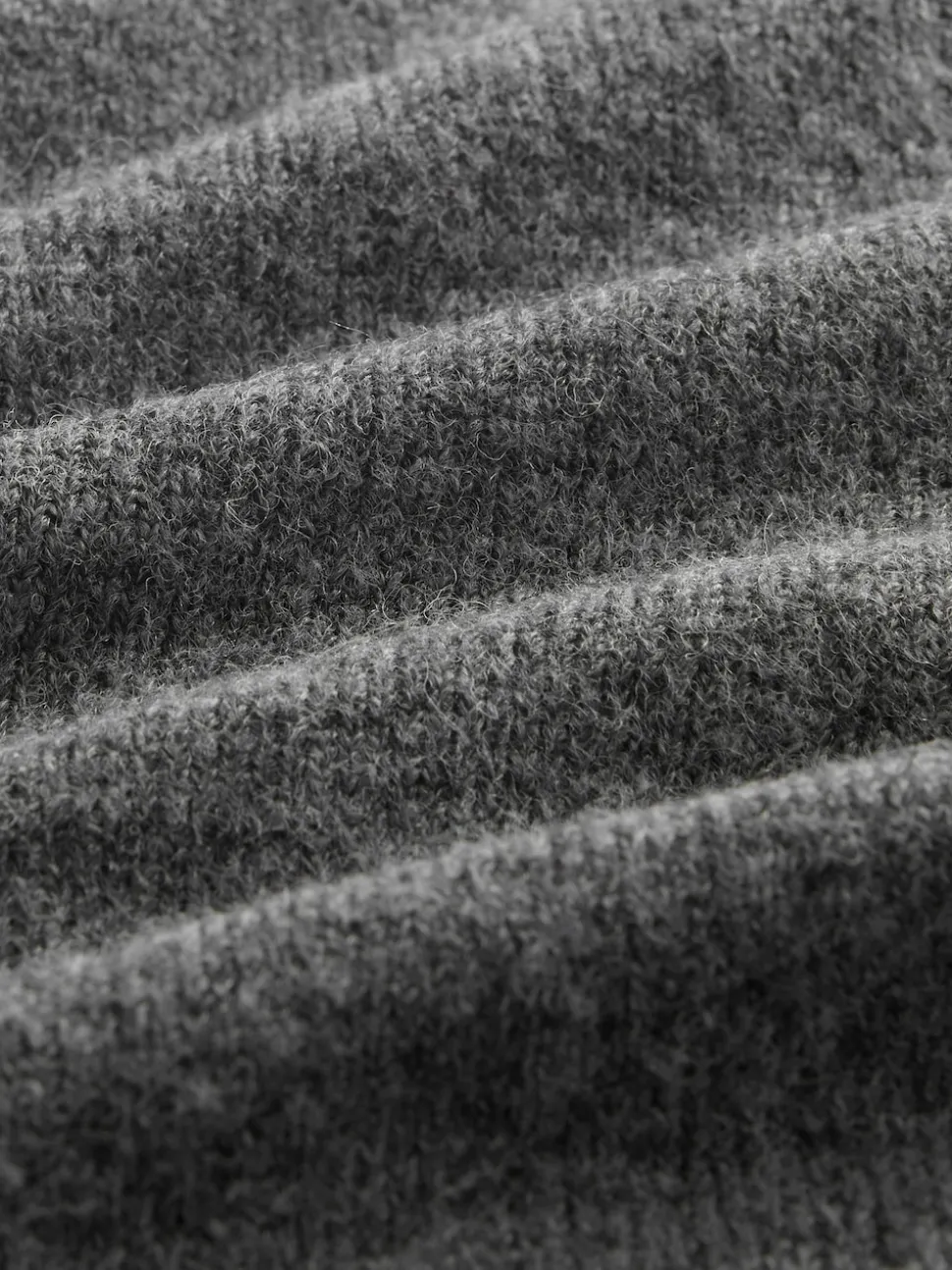 Gris foncé - Cardigan tricoté à Col rond en laine