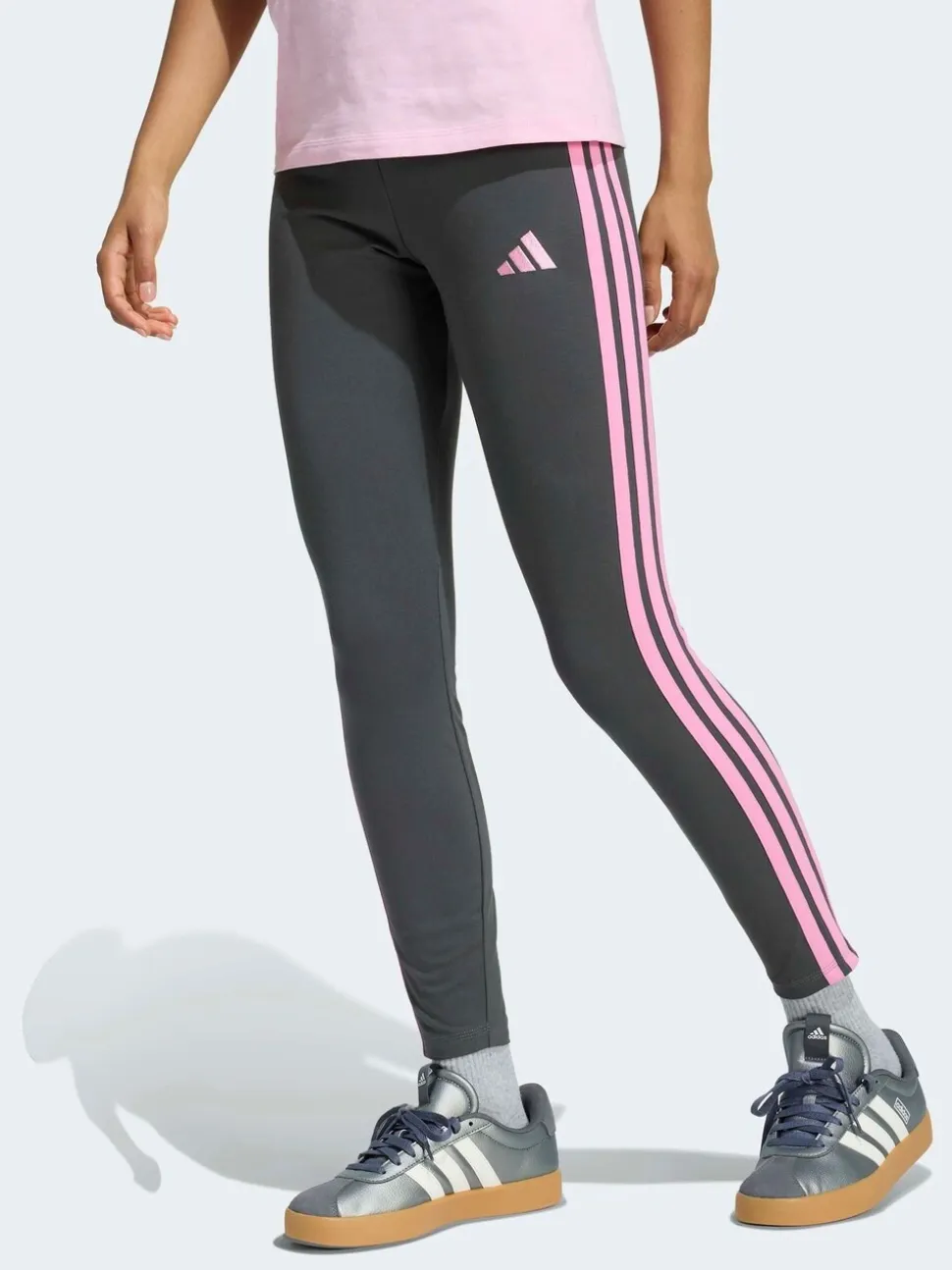 Gris foncé - Leggings adidas Essentials en coton à 3 bandes