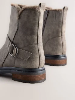 Gris texturé - Bottines Forever Comfort® en fourrure synthétique